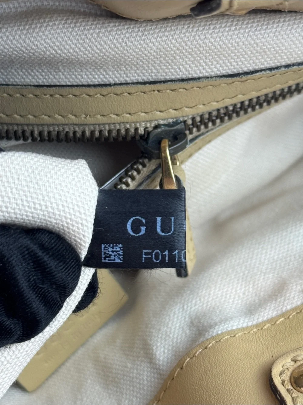 Gucci Beige GG Canvas Shoulder Bag with Leather Trim - Picture 14 of 16